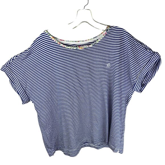 Lauren Ralph Lauren Black Label Pajamas Set Women's XL Striped Short Blue NEW - Picture 1 of 8